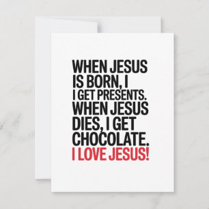 Funny Easter Card I Love Jesus Chocolate Joke