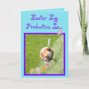 Funny Easter Card w/Eggs & Basset Hound