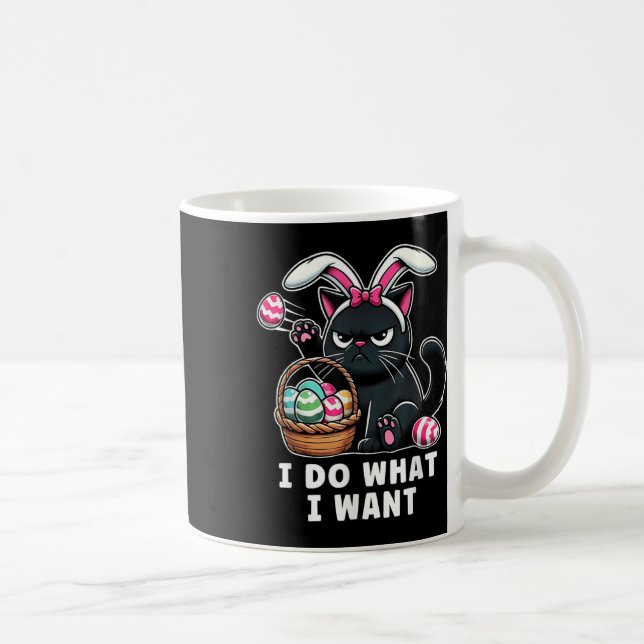 Funny Easter Cat Easter Bysket Stuffers Men Women  Coffee Mug (Right)