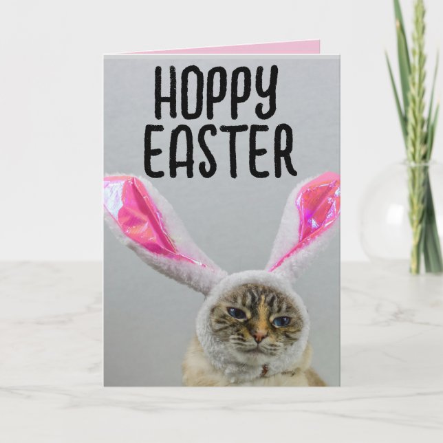 FUNNY EASTER CAT GREETING CARD (Front)