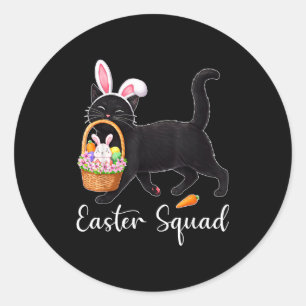 Funny easter cats ears bunny eggs spring for women classic round sticker