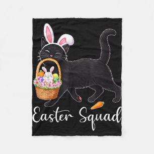 Funny easter cats ears bunny eggs spring for women fleece blanket