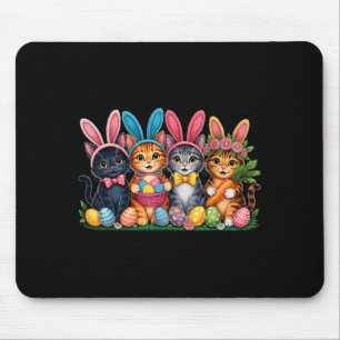 Funny Easter Cats Ears Bunny Eggs Spring for Women Mouse Pad