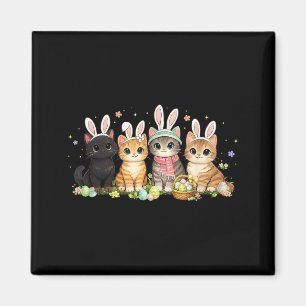 Funny Easter Cats Ears Bunny Eggs Spring Women Men Magnet