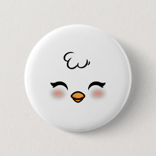 Funny Easter Chick Face Costume Halloween Boys Kid 6 Cm Round Badge