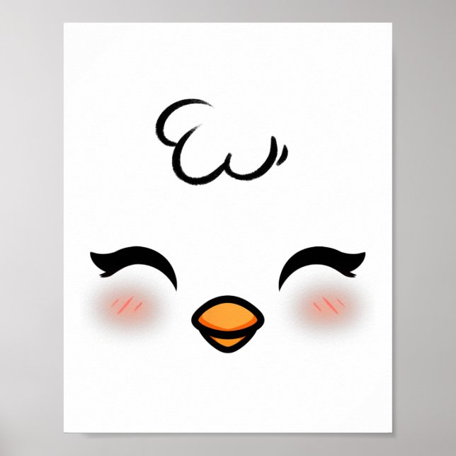 Funny Easter Chick Face Costume Halloween Boys Kid Poster (Front)