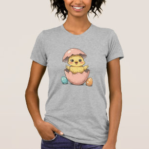 Funny Easter Chick in Cracked Egg T-Shirt