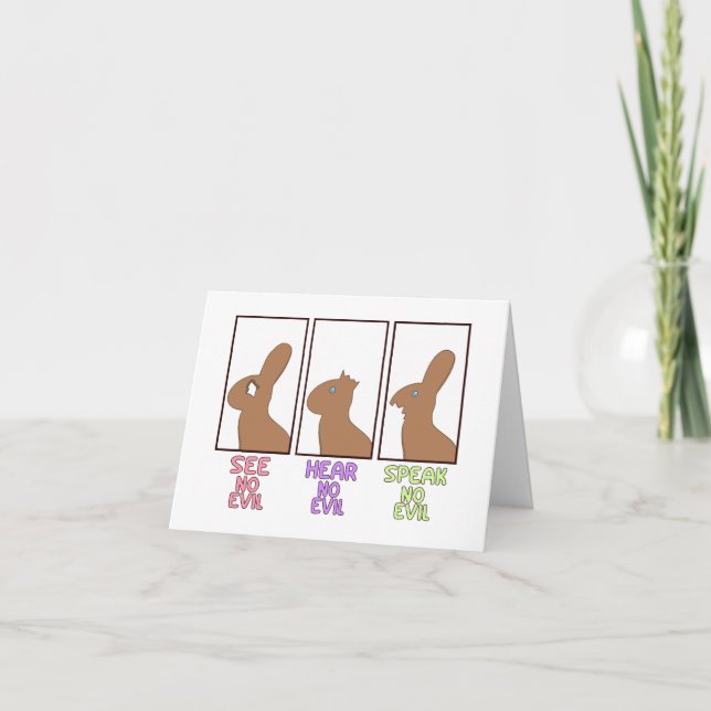 Funny Easter Chocolate Bunnies Holiday Card (Front)