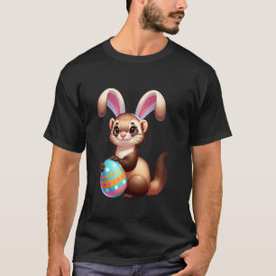 Funny Easter Cute Ferret Lovers Egg Eggs Bunny Rab T-Shirt