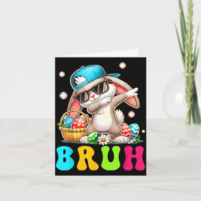 Funny Easter Dabbing Bunny Easter Card (Front)