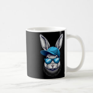 Funny Easter Day Bunny Face With Sungles Men Boys Coffee Mug