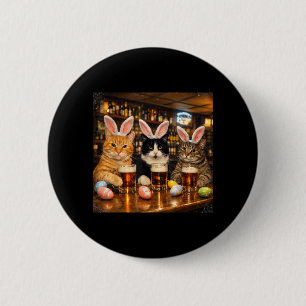 Funny Easter Day Cats Ears Bunny Eggs for Women 6 Cm Round Badge