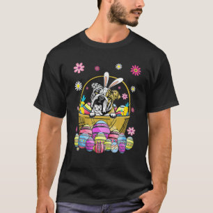 Funny Easter Day Easter Eggs Bunny English Bulldog T-Shirt
