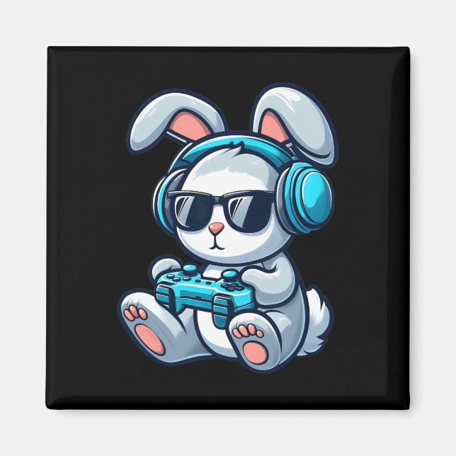 Funny Easter Day Gamer Bunny Spring Easter Gaming  Magnet (Front)