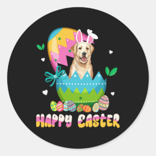 Funny Easter Day Labrador Retriever Dog Bunny Ears Classic Round Sticker