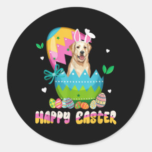 Funny Easter Day Labrador Retriever Dog Bunny Ears Classic Round Sticker