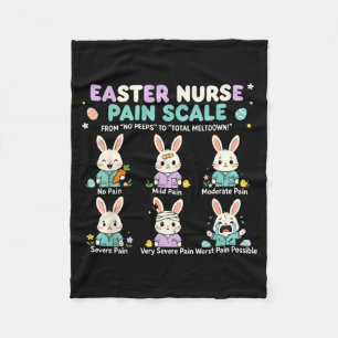 Funny Easter Day Nurse Nurse Eggs Pain Scale Men Fleece Blanket