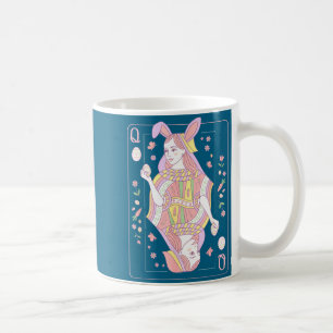 Funny easter day queen card playing bunny cute coffee mug
