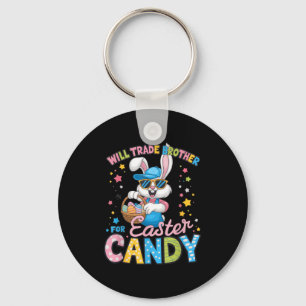 Funny Easter Day Will Trade Brother For Candy Kids Key Ring