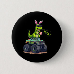 Funny Easter Dinosaur Bruh - T-rex Easter Egg Hunt 6 Cm Round Badge