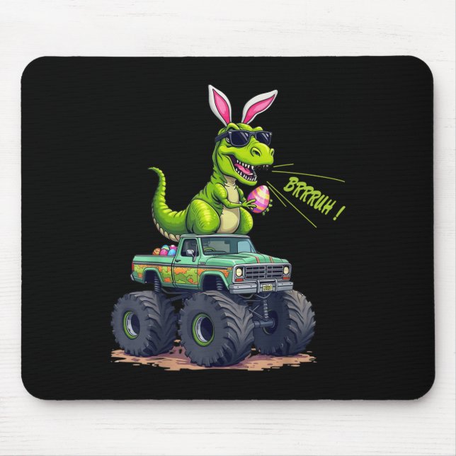 Funny Easter Dinosaur Bruh - T-rex Easter Egg Hunt Mouse Pad (Front)