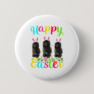 Funny Easter Egg Bunny Portuguese Water Dog Happy 6 Cm Round Badge