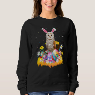 Funny Easter Egg Cute Barn Owl Bird Easter Sunday Sweatshirt