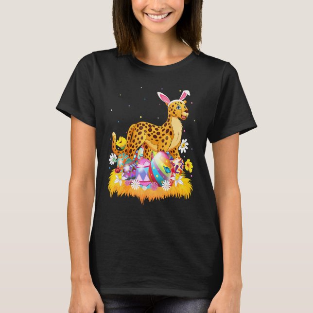 Funny Easter Egg  Cute Cheetah Easter Sunday T-Shirt (Front)