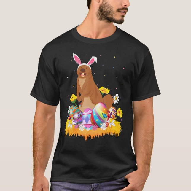 Funny Easter Egg   Cute Gopher Easter Sunday T-Shirt (Front)