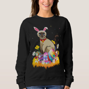 Funny Easter Egg Cute Siamese Cat Easter Sunday Sweatshirt