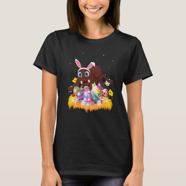 Funny Easter Egg  Cute Tarantula Easter Sunday T-Shirt (Front)