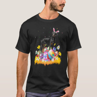 Funny Easter Egg Doberman Pinscher Dog Easter Sun T-Shirt