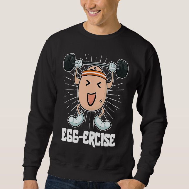 Funny Easter Egg Ercise Gym Fitness Dress Egg Hunt Sweatshirt (Front)