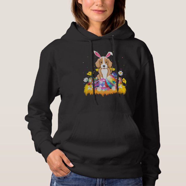 Funny Easter Egg  Foxhound Dog Easter Sunday Hoodie (Front)