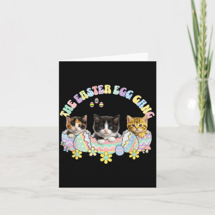 Funny Easter Egg Gang Kittens Tuxedo Cat Calico Card