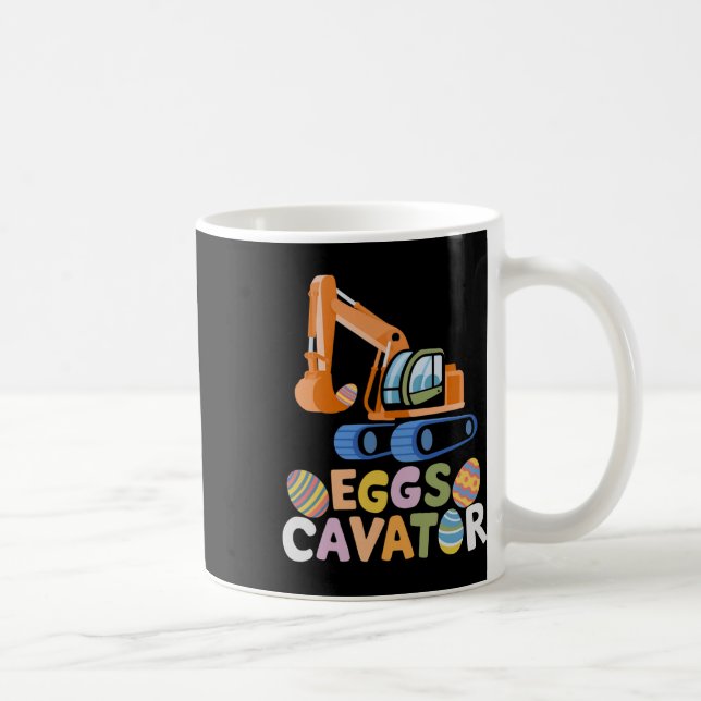 Funny Easter Egg Hunt With Trucks And Construction Coffee Mug (Right)