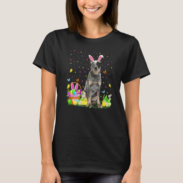 Funny Easter Egg Hunting Australian Cattle Dog Eas T-Shirt (Front)
