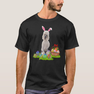 Funny Easter Egg Hunting Bunny Standard Poodle Dog T-Shirt