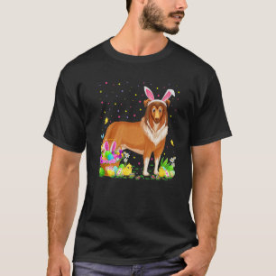 Funny Easter Egg Hunting Rough Collie Dog Easter S T-Shirt