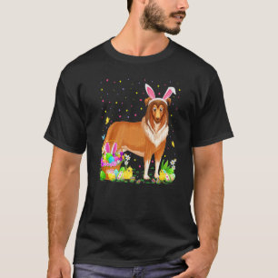 Funny Easter Egg Hunting Rough Collie Dog Easter S T-Shirt