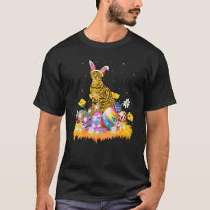 Funny Easter Egg Lover Cute Bengal Cat Easter Sund T-Shirt