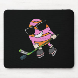 Funny Easter Egg Playing Ice Hockey Sport Lover Bo Mouse Pad