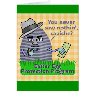 Funny Easter Egg Protection Program Greeting Card