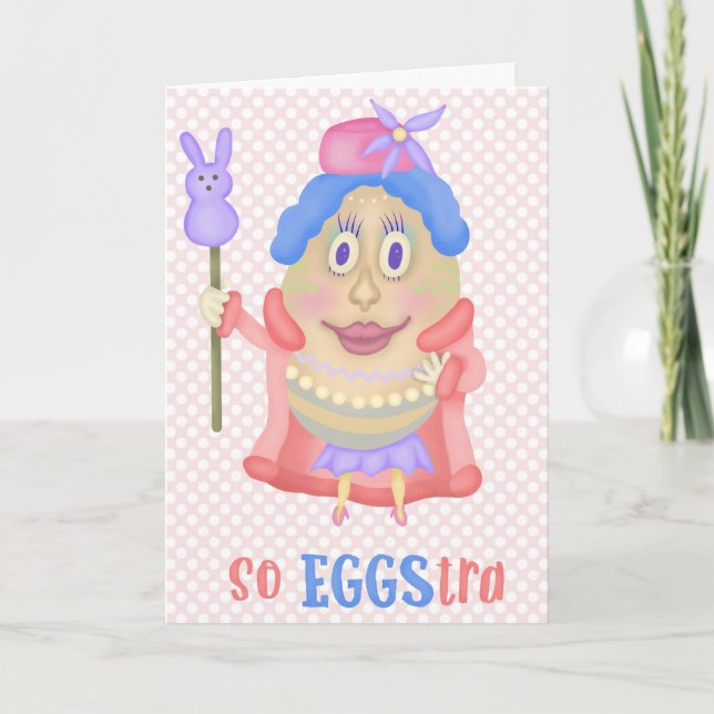 Funny Easter Egg So Eggstra Cute Spring Card (Front)