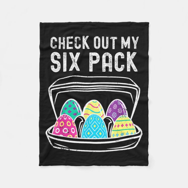 Funny easter egg workout check out six pack absFun Fleece Blanket (Front)