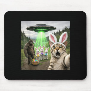 Funny Easter Eggs Alien UFO Cat Selfie Bunny Squad Mouse Pad