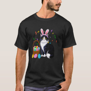 Funny Easter Eggs Cat Bunny Ears Costume For Cat L T-Shirt