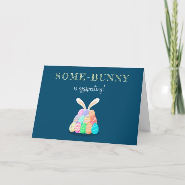 funny Easter eggs pregnancy announcement rabbit (Front)