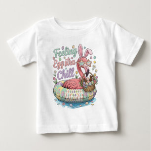 Funny Easter Flamingo Feeling Eggstra Chill Cute Baby T-Shirt