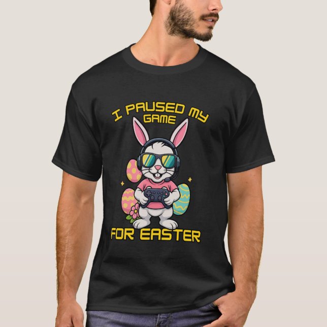 Funny Easter Gamer Bunny Shirt - Gaming Controller (Front)
